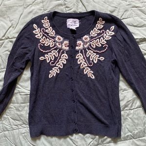 Anthropologie Tabitha Fanned Vines Cardigan
